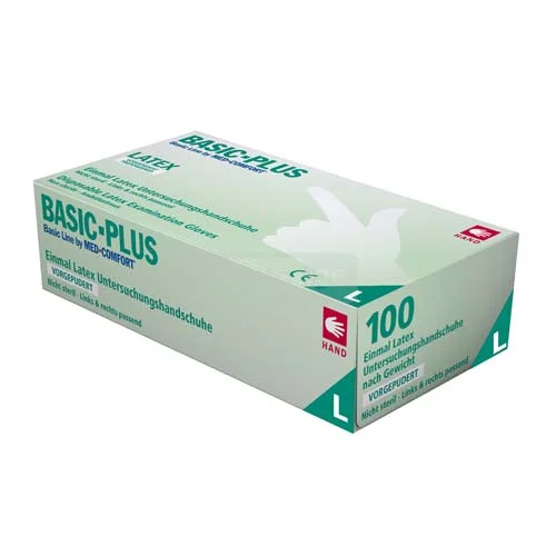 Latex medical gloves powder free LARGE 100pcs